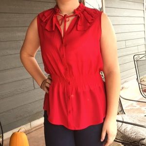 Sexy red button down tank